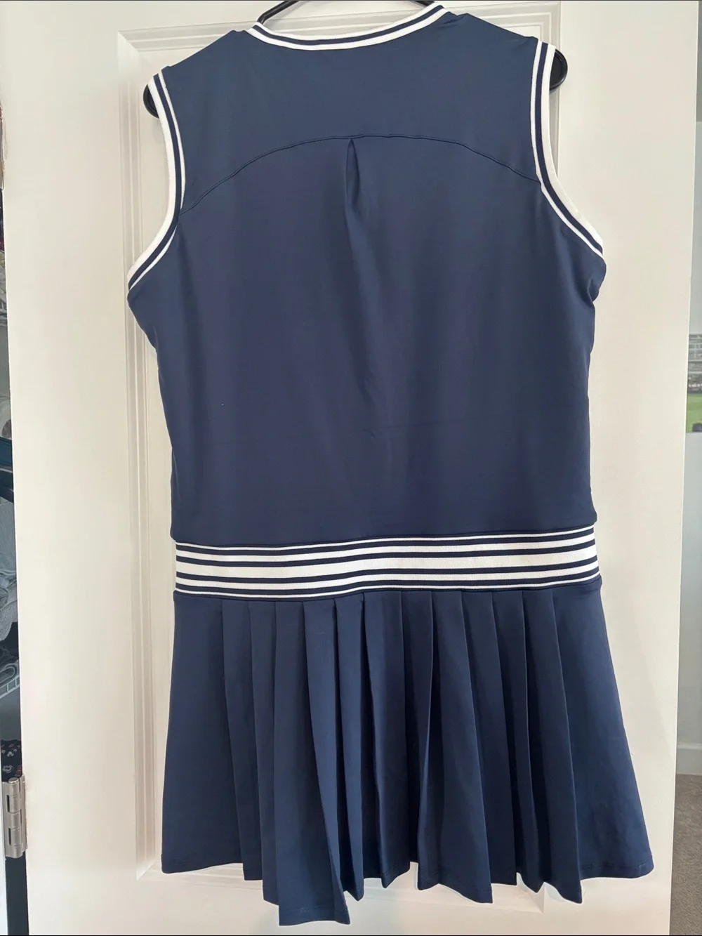 William Murray Golf Navy Sleeveless Tennis Dress with White Trim